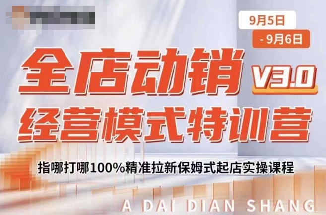 全店动销经营模式特训营，指哪打哪100%精准拉新保姆式起店实操课程-第一资源站