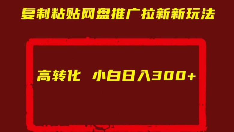 复制粘贴网盘推广拉新新玩法高转化小白日入300+【揭秘】-第一资源站