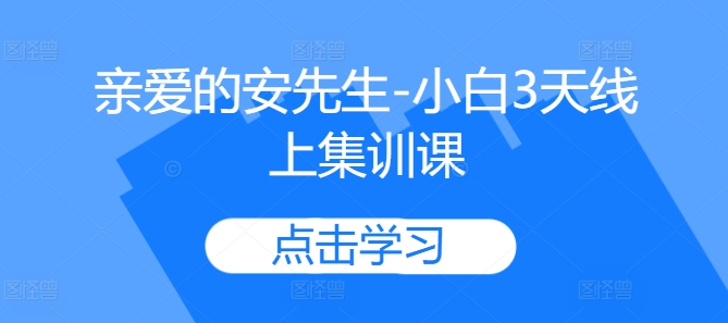 亲爱的安先生-小白3天线上集训课-第一资源站