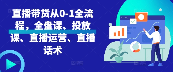 直播带货从0-1全流程，全盘课、投放课、直播运营、直播话术-第一资源站