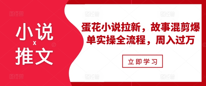 小说推文之蛋花小说拉新，故事混剪爆单实操全流程，周入过万-第一资源站