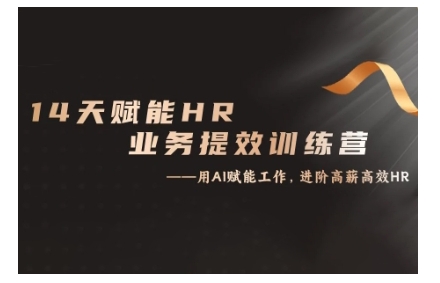 14天ChatGPT赋能HR业务提效训练营，从小白到应用高手-第一资源站