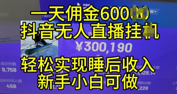 2024年11月抖音无人直播带货挂JI，小白的梦想之路，全天24小时收益不间断实现真正管道收益【揭秘】-第一资源站