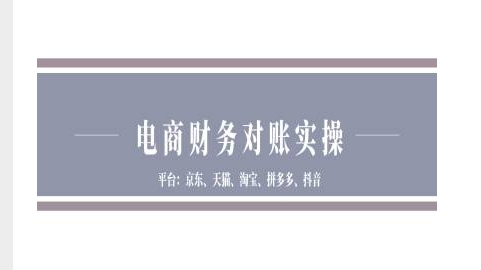 电商财务对账实操-京东天猫淘宝拼多多抖音电商财务对账-第一资源站